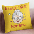 World's Best Nanima Cushion with Filler, Gift for Grandmother (12x12)