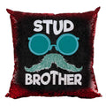 Stud Brother Sequins Cushion Cover 24x24 - Personalised Rakhi Gift