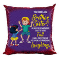 You and I are Brother Sequins Rakhi Gift Cushion Cover