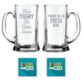 Beer Mugs Set of 2 with Coasters - Hum Tight Ho Chuke Sanam