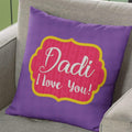 Dadi I Love You Printed Cushion with Filler, Blue, 12x12 Inches