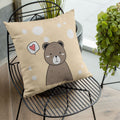 Cute Bear Velvet Cushion Cover 16x16 Inches for Kids & Sofa