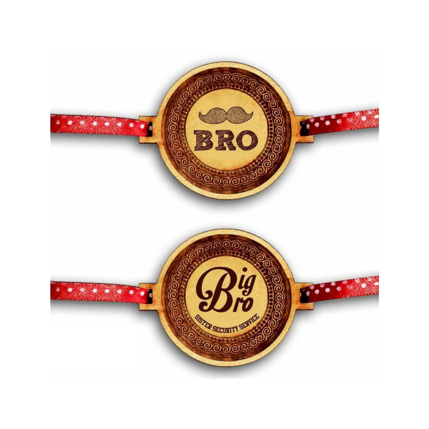 YaYa cafe Family Rakhi for Brother Set of 2 Engraved Moustaches Big Bro Brothers Rakhi Raksha Bandhan