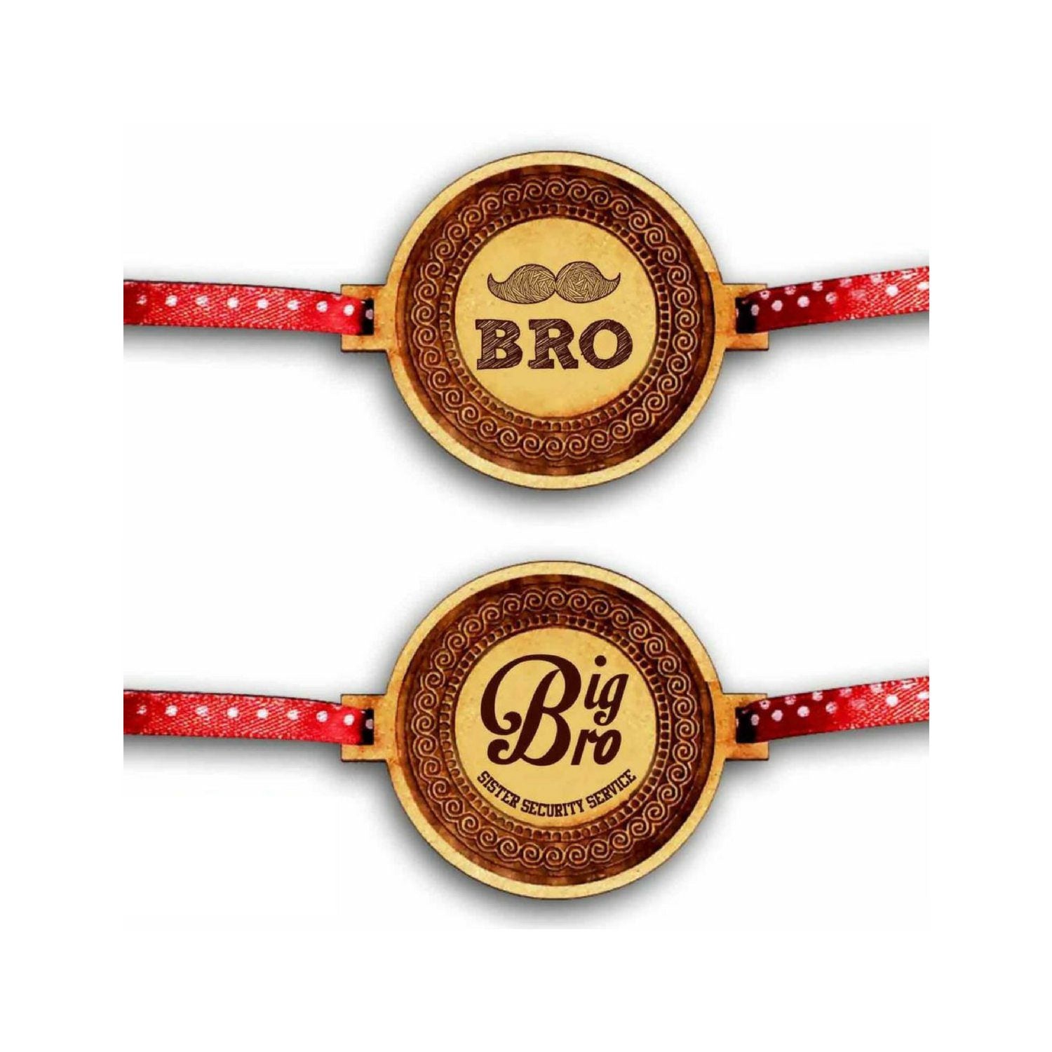 YaYa cafe Family Rakhi for Brother Set of 2 Engraved Moustaches Big Bro Brothers Rakhi Raksha Bandhan