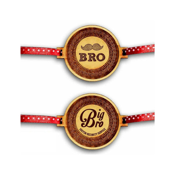 YaYa cafe Family Rakhi for Brother Set of 2 Engraved Moustaches Big Bro Brothers Rakhi Raksha Bandhan