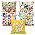 Floral Printed Cushion Covers, Set of 5 (16x16 inches), Multicolour