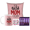 Best Mom Mug & Cushion Combo with Coaster & Dairy Milk Chocolate