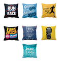 Run Your Own Race Motivational Cushion Cover Set of 7, 20x20 Inches