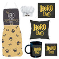Hero Dad Hamper Set of 6 - Apron, Chef Hat, Cushion, Mug, Coaster & Mousepad