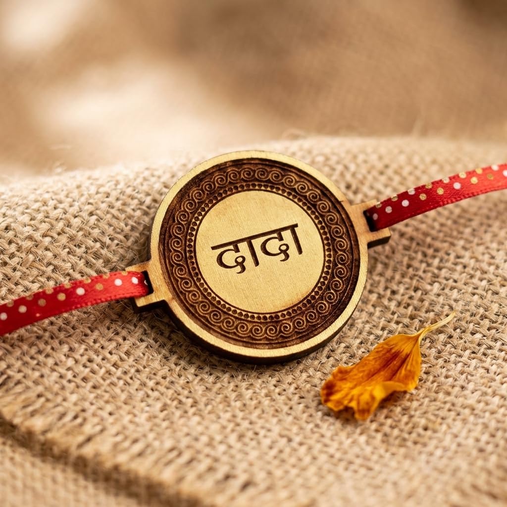 Engraved Rakhi for Brothers with Beautiful Quotes - Set of 4