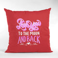 Love You to the Moon Velvet Cushion with Filler - 12x12 inches