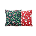 Christmas Cane Tree Snowman Cushion Covers Set of 2, 20x20 inch