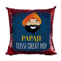 Papa Tussi Great Ho Sequin Magic Cushion with Filler 12x12, Father's Day