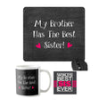 Best Sister Gift Set of 3 - Mug, Mousepad & Coaster