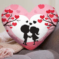 Love Couple Romantic Heart Shape Velvet Cushion with Filler - 16x16
