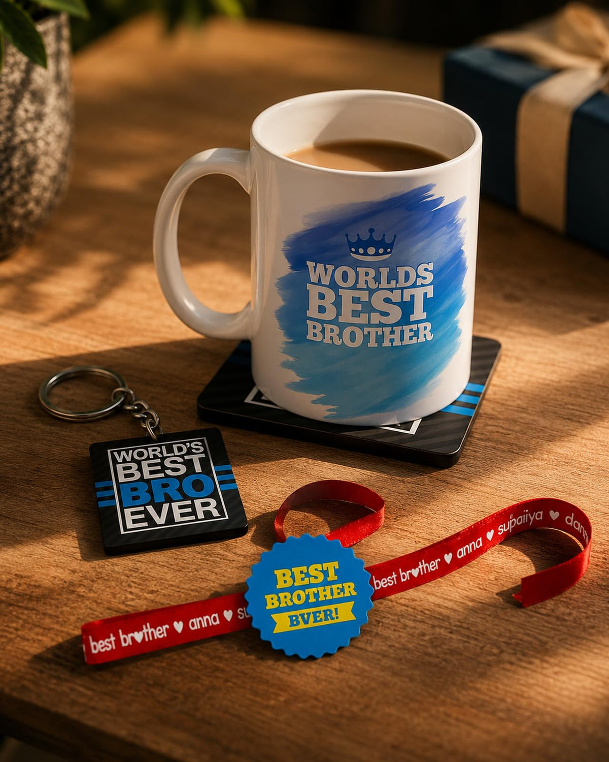Worlds Best Brother ceramic mug detail