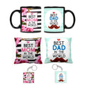 Anniversary Couple Mugs, Cushions & Keychain Set for Mom & Dad
