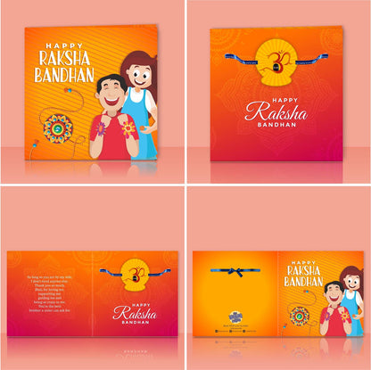 TheYayaCafe Rakhi for Brother Om Shiva Printed Rakhi Bracelet Yellow, Raksha Bandhan Gift for Bhai, Bhaia, Brother from Sister, Festival Gift for Men and Kids