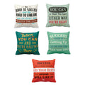 Road to Success Motivational Cushion Cover Set of 5, 24x24 Inches