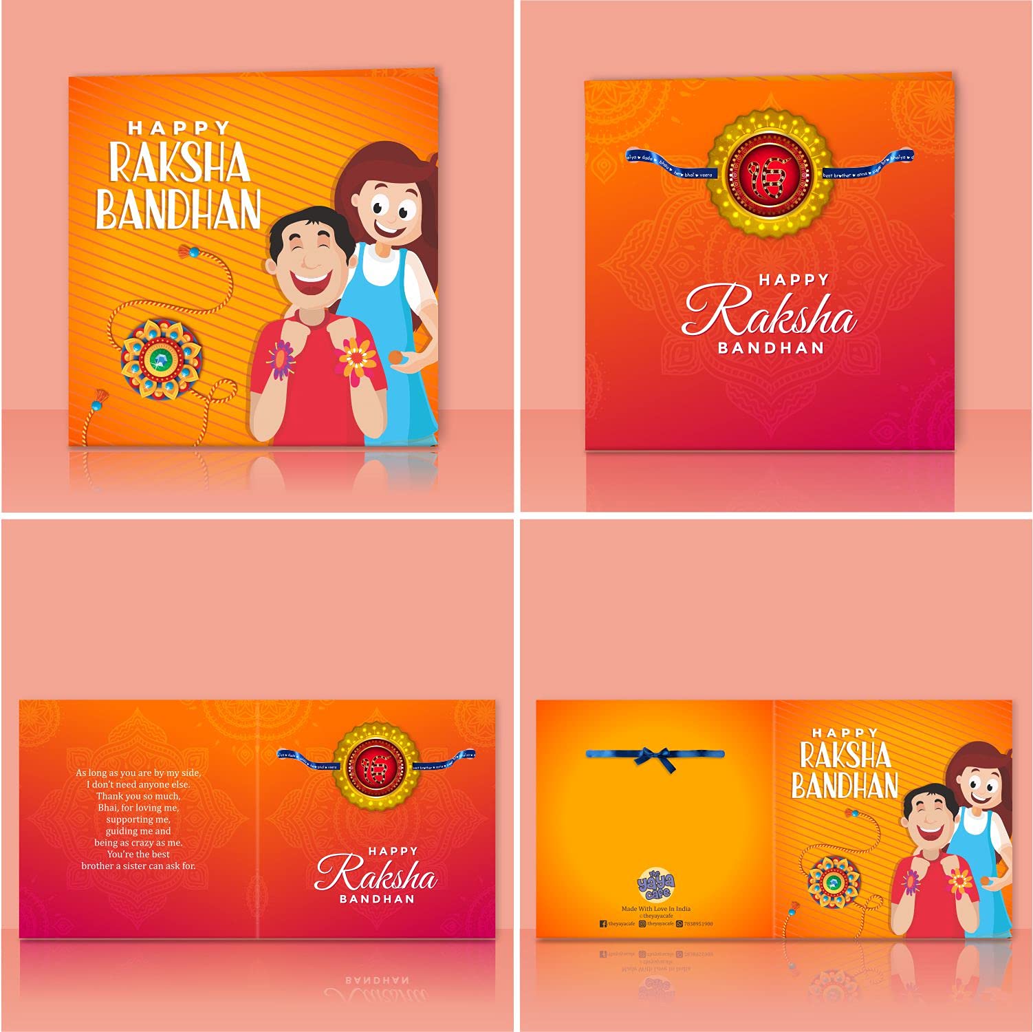 TheYayaCafe Printed Rakhi Bracelet for Brother Ek Onkar Design, Raksha Bandhan Gift for Bhai, Bhaia, Brother from Sister, Multicolor Satin Thread, Approx 1.5 Inch Dial.