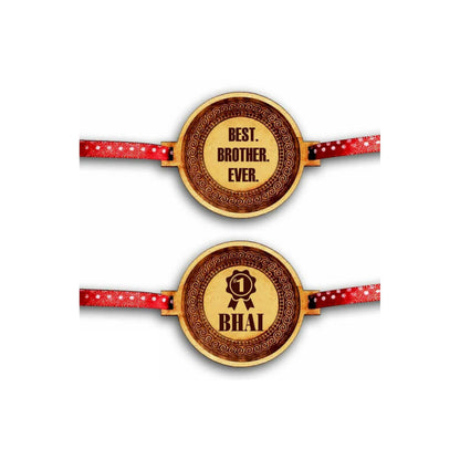 YaYa cafe Family Rakhi for Brother Combo Set of 2 Engraved Rakhi Raksha Bandhan