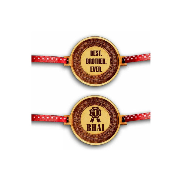 YaYa cafe Family Rakhi for Brother Combo Set of 2 Engraved Rakhi Raksha Bandhan