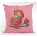 Personalised Cushion Cover - Cupid Ring Rose for Couples