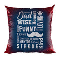 Mentor Strong Loving Dad Sequin Magic Cushion with Filler 12x12