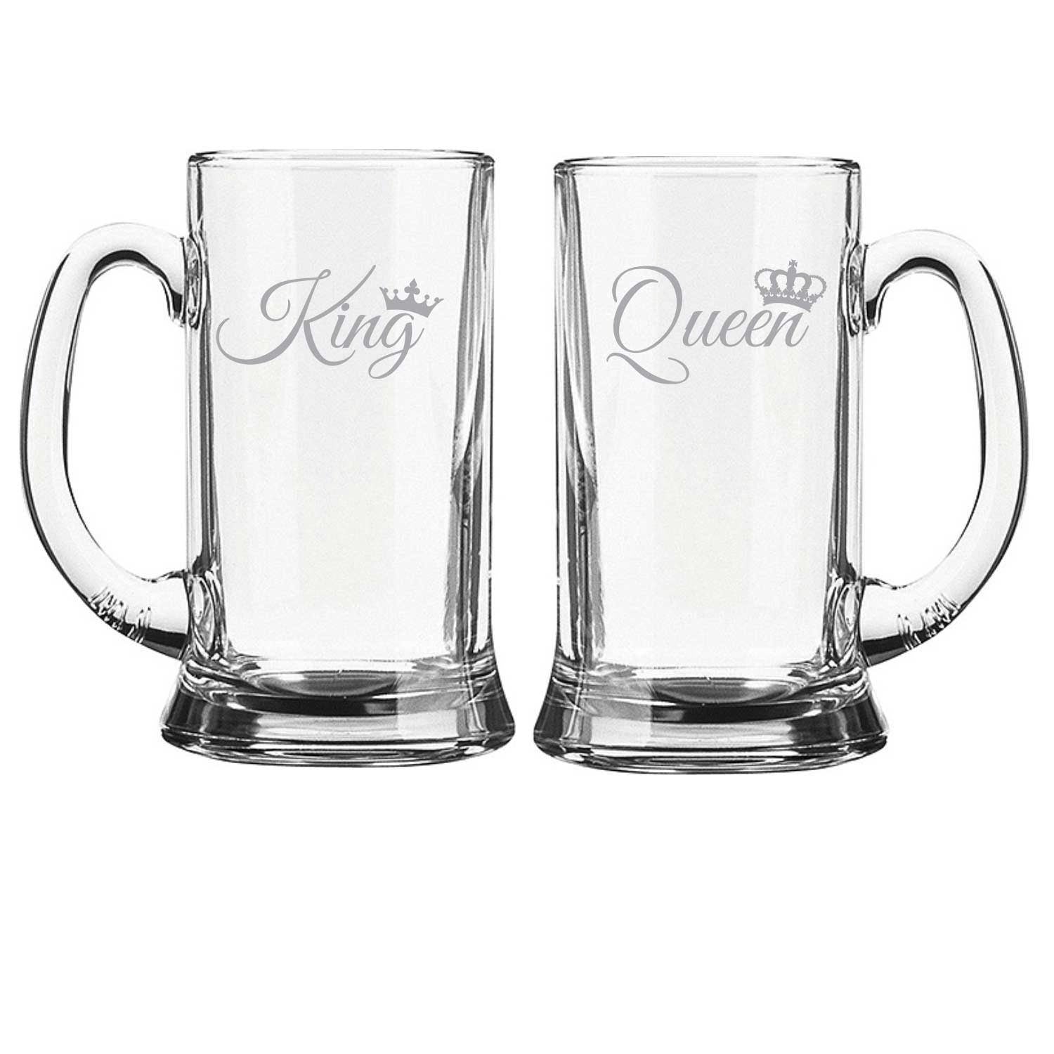 King Queen Beer Mug for Couple