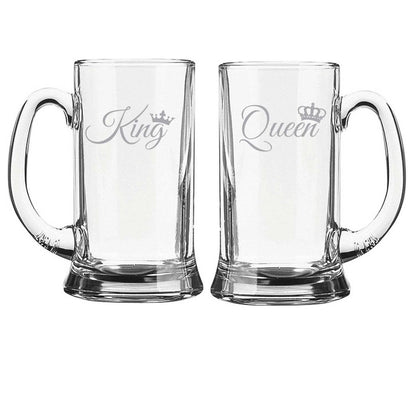 King Queen Beer Mug for Couple