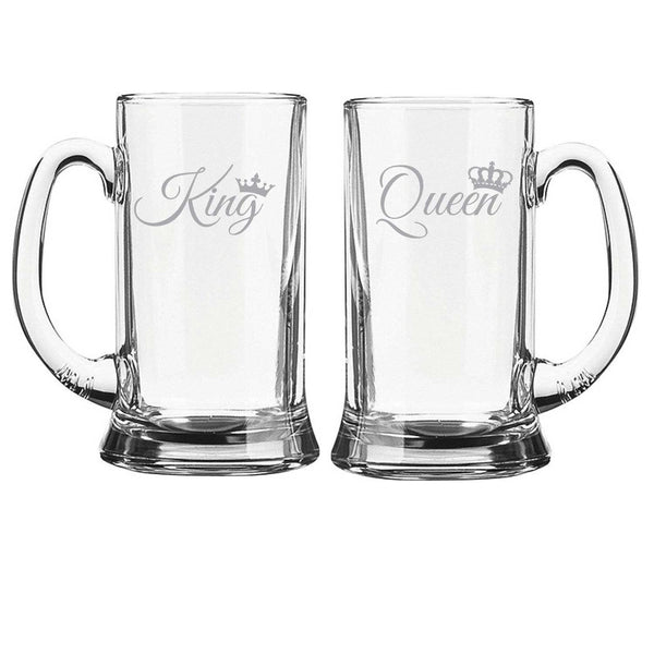 King Queen Beer Mug for Couple