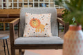 Cute Cartoon Lion Cushion Cover with Filler, 12x12 Inch