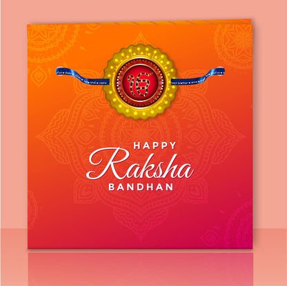 TheYayaCafe Printed Rakhi Bracelet for Brother Ek Onkar Design, Raksha Bandhan Gift for Bhai, Bhaia, Brother from Sister, Multicolor Satin Thread, Approx 1.5 Inch Dial.