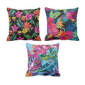 Digital Floral Cotton Canvas Cushion Covers Set of 3, 24x24 inches