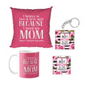 Mother's Day Gift Hamper Set of 4 - Mug, Coaster, Keychain, Cushion