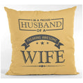 Personalised Cushion Cover Proud Husband of Awesome Wife Gift