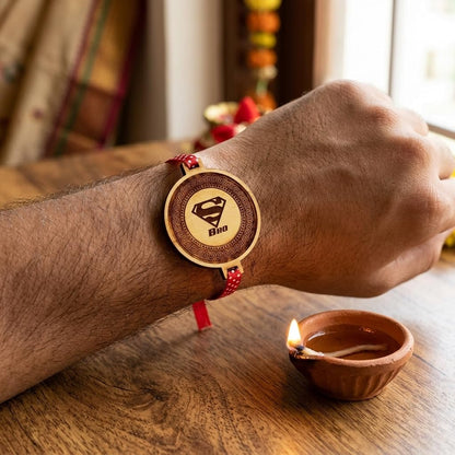 TheYayaCafe Rakhi for Brother Combo Set of 3 Wooden Rakhi with Engraved Quotes, Raksha Bandhan Gift for Bhai, Bhau, Brother from Sister