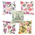 Floral Butterfly Cushion Covers Set of 5, 24x24 inches Multicolour