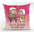 Cushion Cover - Love Is Growing Old with You Personalised Couple Gift