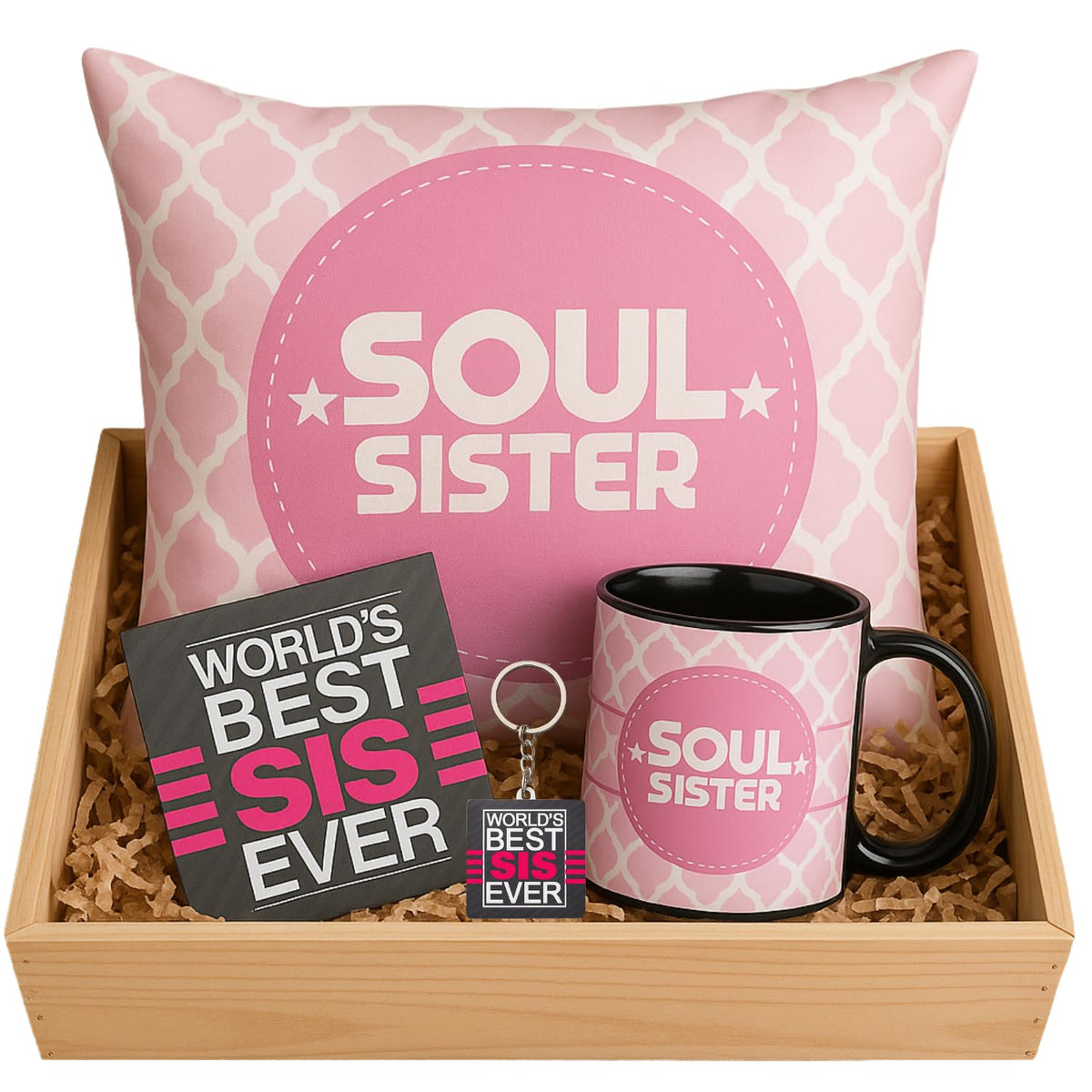 Soul Sister Gift Set of 3 - Mug, Cushion Cover & Coaster