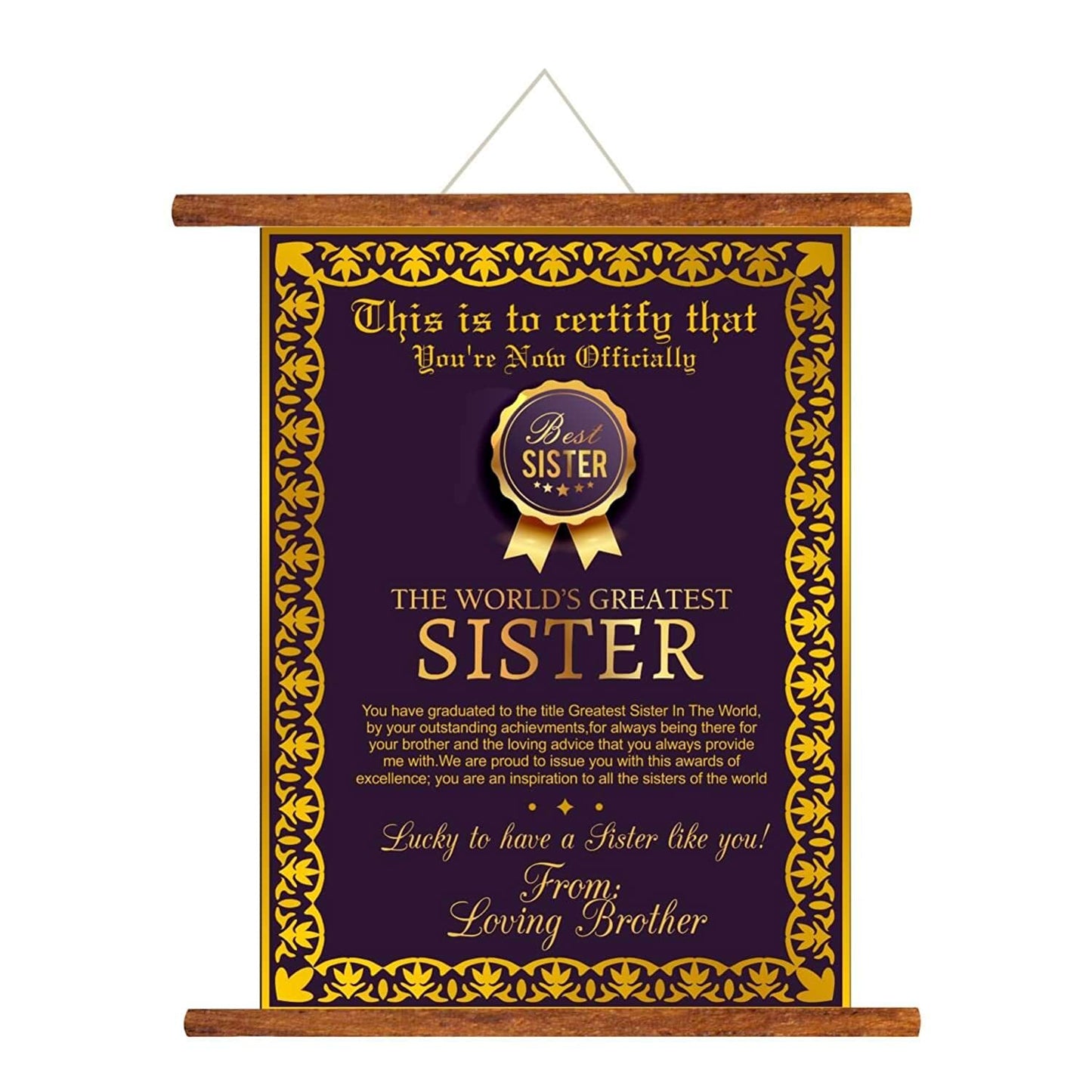 Worlds Greatest Sister Scroll Greeting Card