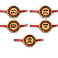 Engraved Rakhi Set of 5 with Beautiful Quotes for Brothers