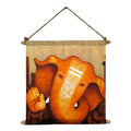 Invincible Ganesha Idol Wall Painting Scroll Canvas - 12x12