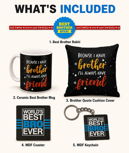 Brother and friend quote cushion cover and mug