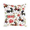 Cushion Cover Dazzling Horse Floral Print 16x16 inches