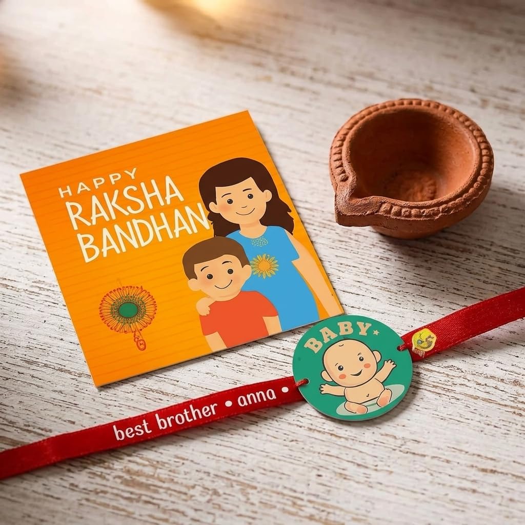 TheYaYaCafe Baby Bro Printed Rakhi for Kids Cute Raksha Bandhan Rakhi for Little Brother