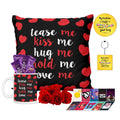 Personalised Mug & Cushion Cover Combo with 5 Roses & Dairy Milk