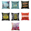 Never Give Up Cushion Covers Set of 7 - Motivational Quotes 16x16 Inches