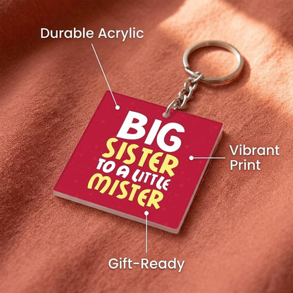 Big Sister to a Little Mister Keyring - Kids Keychain Gift