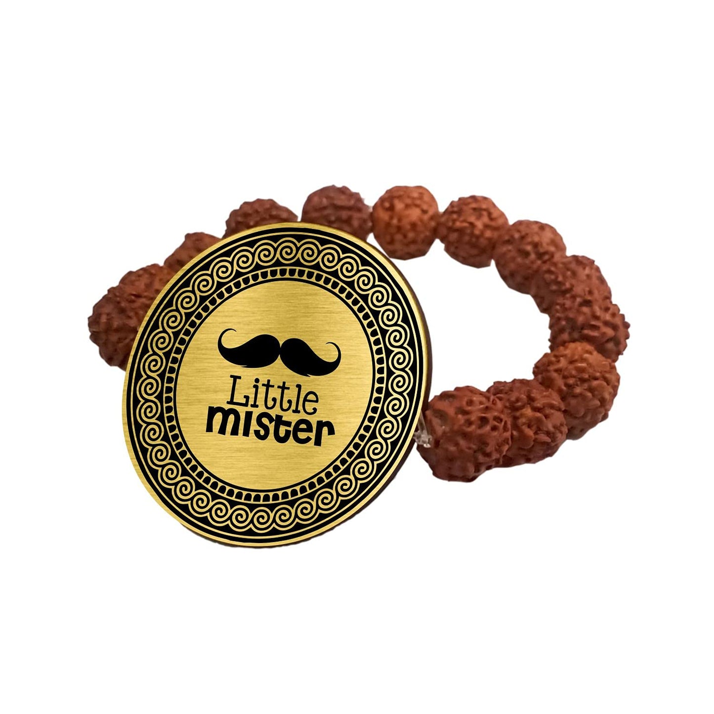 TheYaYaCafe Raksha Bandhan Gifts Little Mister Engraved Rudraksha Bracelet for Brother